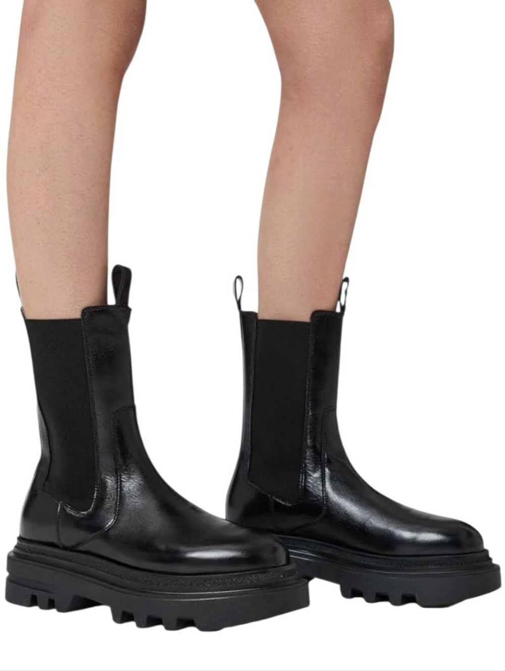 All Saints Alex Black Chunky Chelsea Boots for Women...Size 11